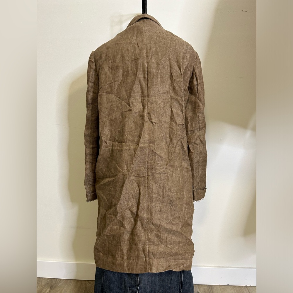 Zara Basic Linen Brown Button Jacket - image 3